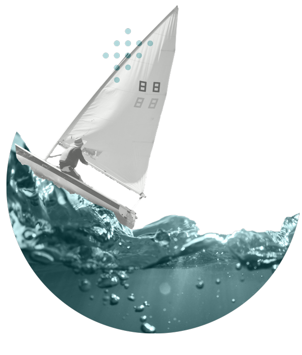 A sailboat icon sailing away